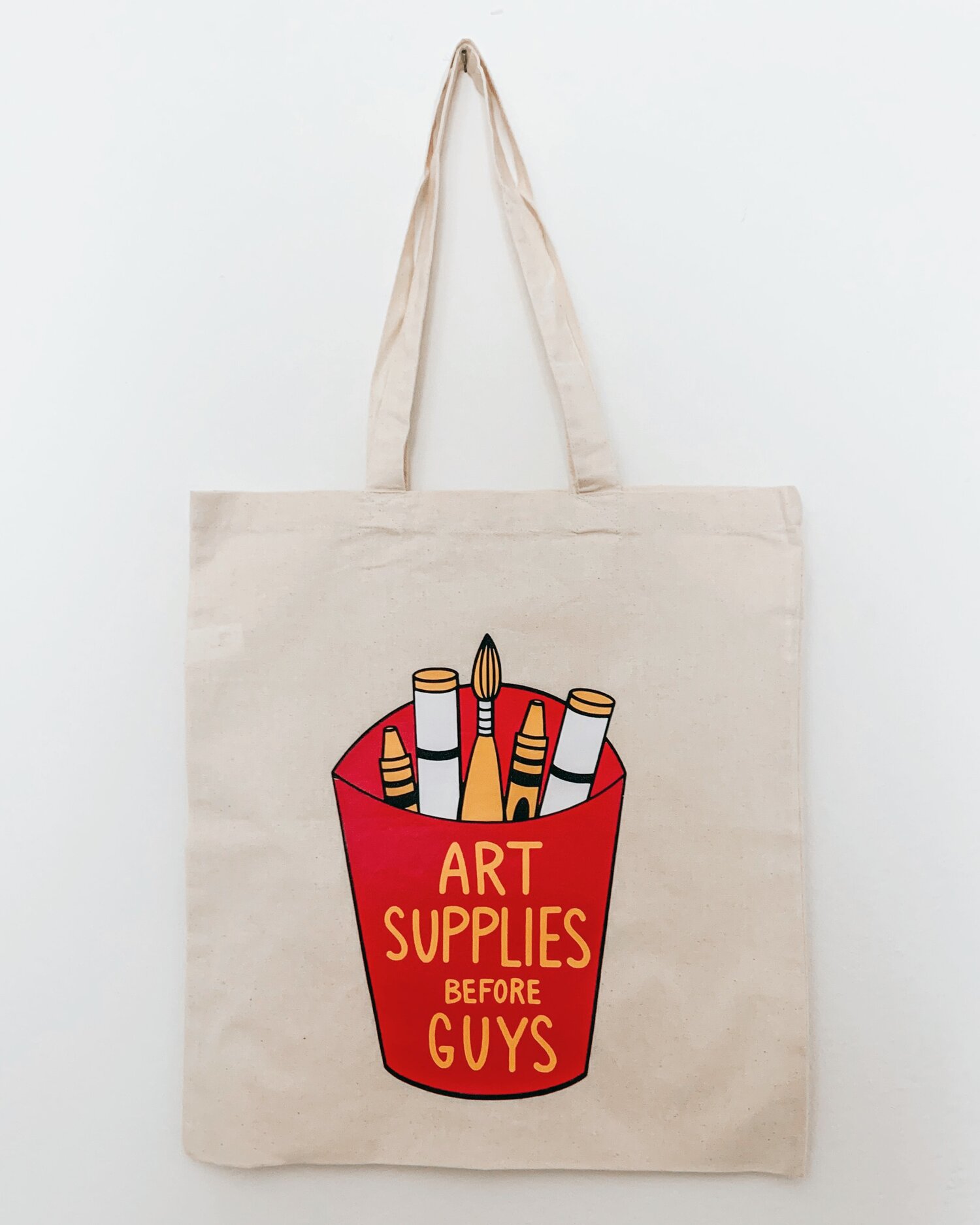 Art Supplies Before Guys Large Tote — Creative & Caffeinated